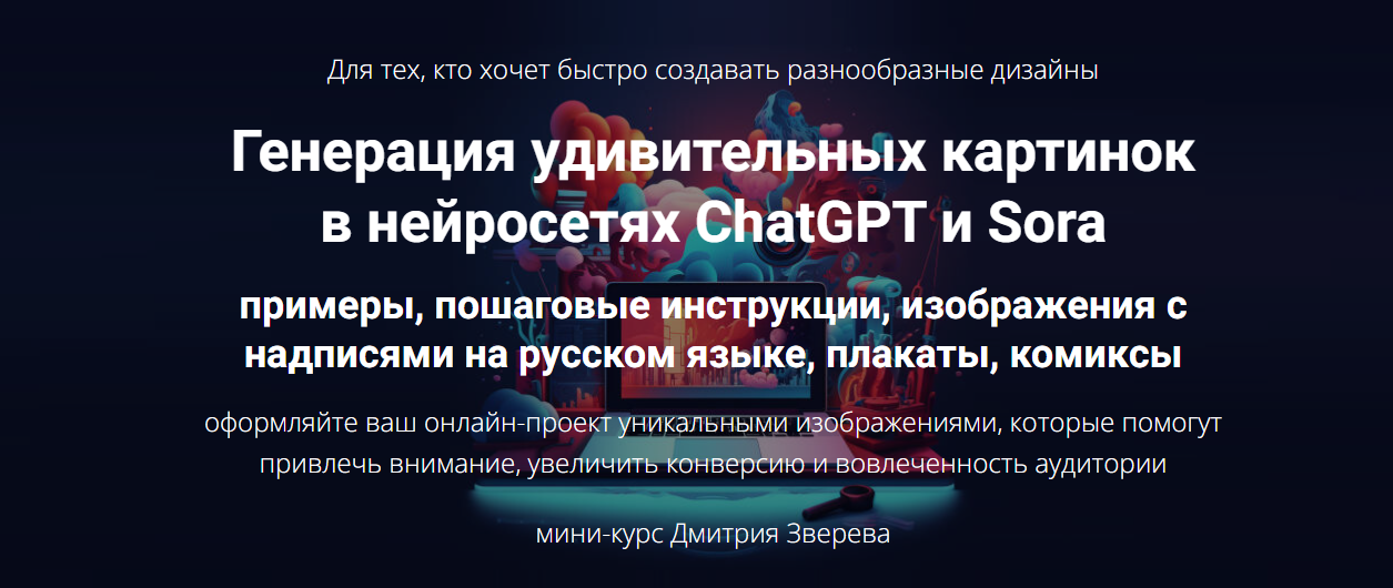 [Дмитрий Зверев] Генерация удивительных картинок в нейросетях ChatGPT и Sora (2025)