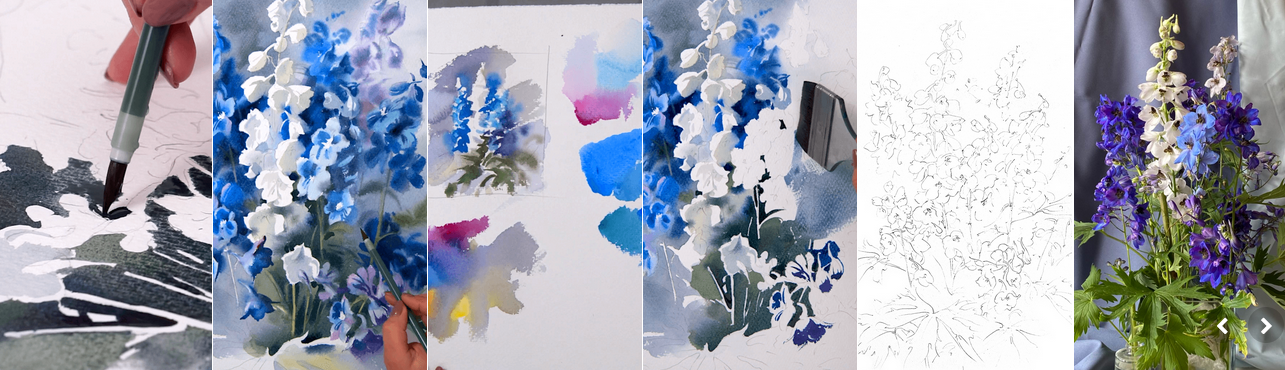 [Елена Базанова] [lectoroom] Дельфиниумы акварелью (2024)