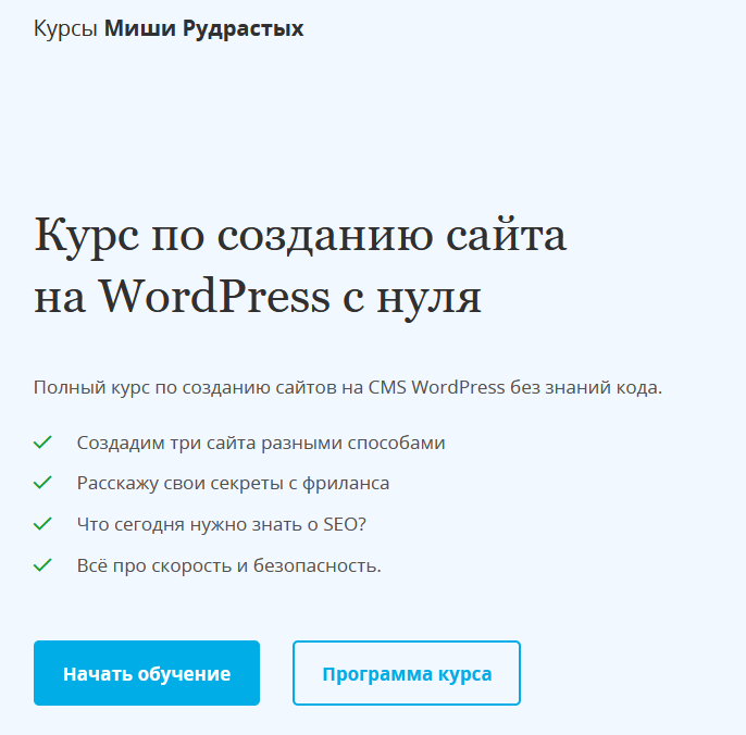 [Миша Рудрастых] Курс по созданию сайта на WordPress с нуля (2024)