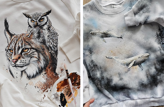 [Даша Лисенкова] [Роспись по ткани] Белый кит, рысь, медведь с девушкой + 2 бонуса (2024)