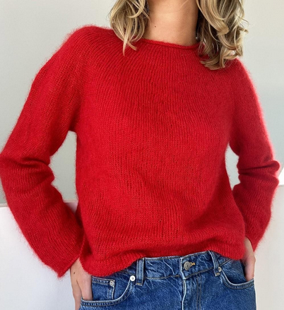 [Lene Holme Samsøe] [Вяжи.ру] Простой пуловер Plain Yoke Blouse, вязаный гладью сверху (2024)