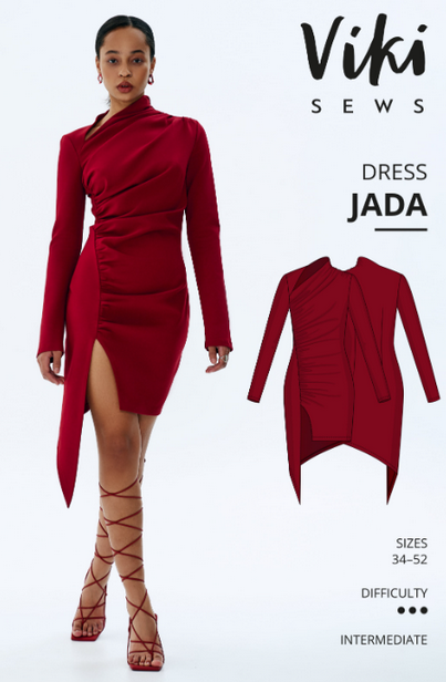 [Виктория Ракуса] [Vikisews] Exclusive Jada dress sewing pattern. Размеры 34-52. Рост 162-168 (2023)