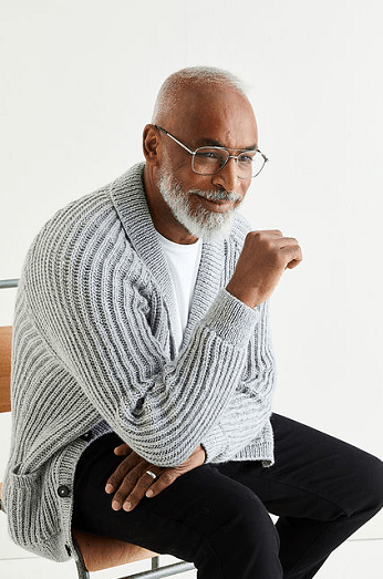 [Вяжи.ру] Стильный жакет резинкой Shawl Collared (2023)