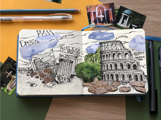 [hurlyburlyschool] Древний мир. Рим. Блок 4. Первые шаги в историю искусств. Скетчбук (2023)