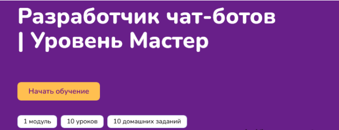 [Step Up] Разработчик чат-ботов. Уровень Мастер (2024)