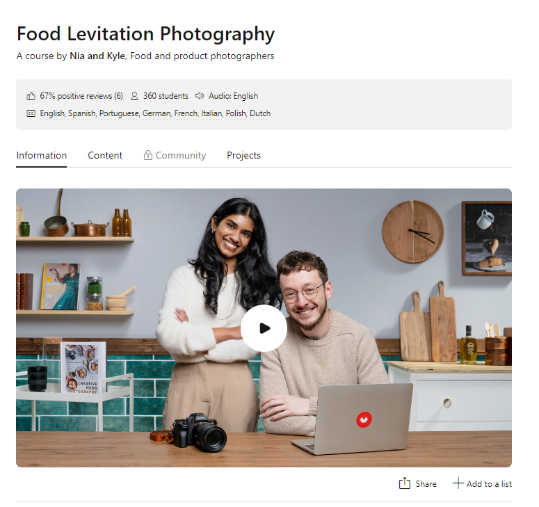 [Domestika] Фотосъемка летающей еды (2024)