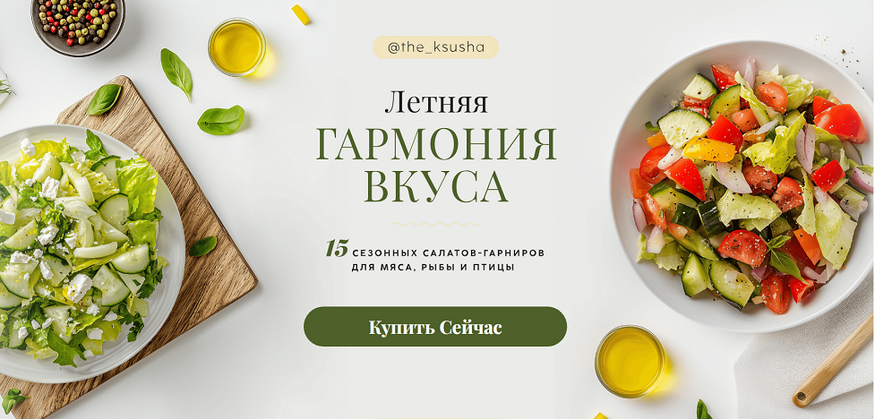 [Оксана Карпова] Летняя гармония вкуса: 15 свежих салатов-гарниров для мяса, рыбы и птицы (2025)