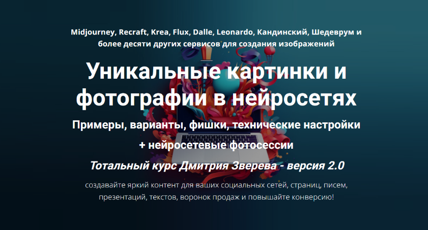 [Дмитрий Зверев] Тотальный курс по картинкам в нейросетях 2.0. Тариф Полная версия (2025)